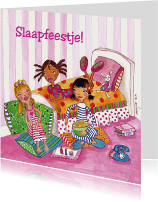 Uitnodiging Slaapfeestje Maken Kinderfeestje Kaartje Go