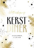 Uitnodiging Kerstdiner Zwart Wit Goud Met Kaartje2go