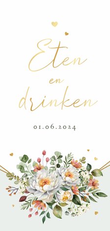 Save The Date Romantisch Bloemen Stijlvol Kaartje Go