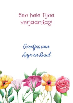 Mooie Verjaardagskaart Met Diverse Bloemen Kaartje2go