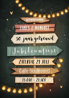 Uitnodiging 50 Jarig Jubileum Wegwijzers Kaartje2go