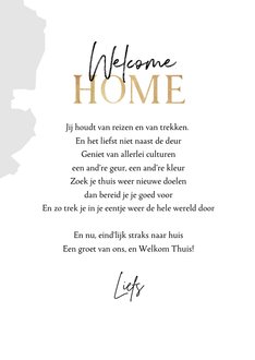 Welcome Home Vakantiekaart Met Landkaart En Kaartje Go