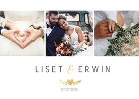 Stijlvolle Witte Save The Date Kaart Met Gouden Kaartje Go