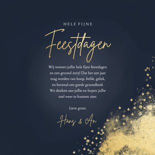 Stijlvolle Kerstkaart Gouden Typo En Sterren Kaartje2go