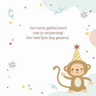 Verjaardagskaart Aapje Met Ballon Kaartje Go