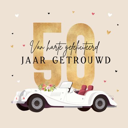 Felicitatiekaartje Met Oldtimer En Gouden Kaartje Go