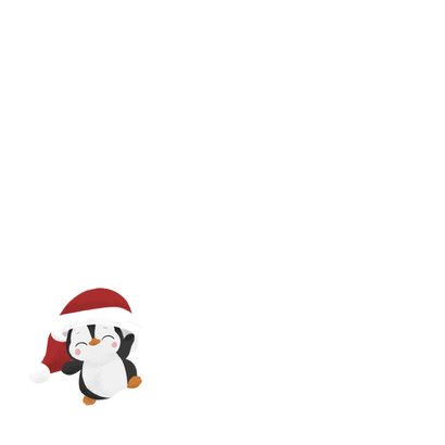 Kerstkaart met schattige pinguïn met kerstmuts Kaartje2go