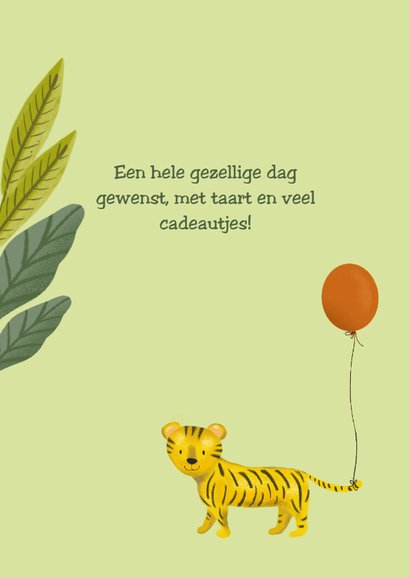 Stoere Verjaardagskaart Met Een Tijger En Kaartje Go