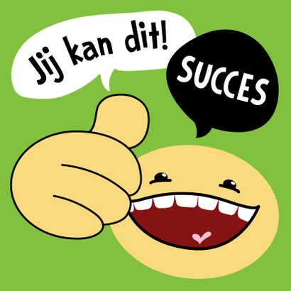 Succeskaart Smiley Duim Omhoog Wenskaarten Kaartje2go