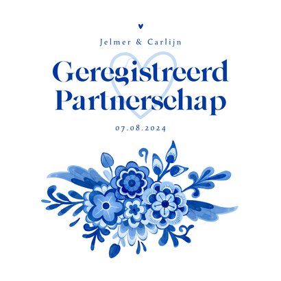 Uitnodiging Geregistreerd Partnerschap Bloemen Kaartje Go