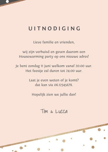 Uitnodiging Hip Stijlvol Housewarming Verhuisd Kaartje2go