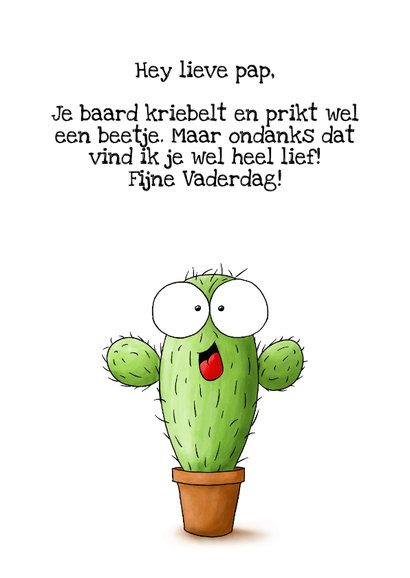 Vaderdagkaart Cactus Ondanks Je Prikkel Baard Kaartje2go