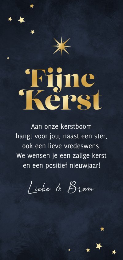 Fotokaart Met Kerstboom Sterren Goud Fijne Kaartje Go