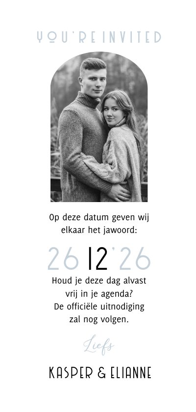 Save The Date Trouwkaart Winter Wedding Ticket Kaartje2go