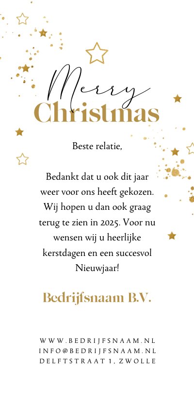 Zakelijke Kerstkaart Sterren Maan Goudfolie Kaartje Go