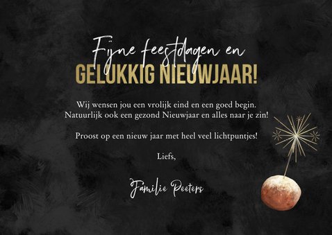 Kerst Nieuwjaarskaart Lichtpuntjes Vuurwerk Kaartje Go