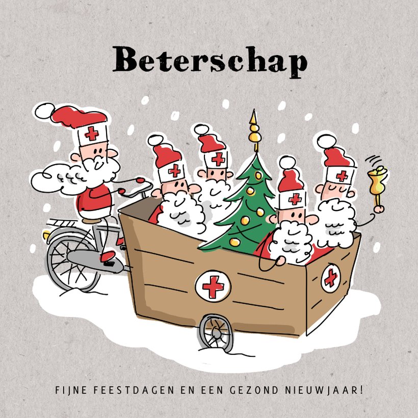 Beterschapskaart Met Kerstmannen En Kerstboom Kaartje Go