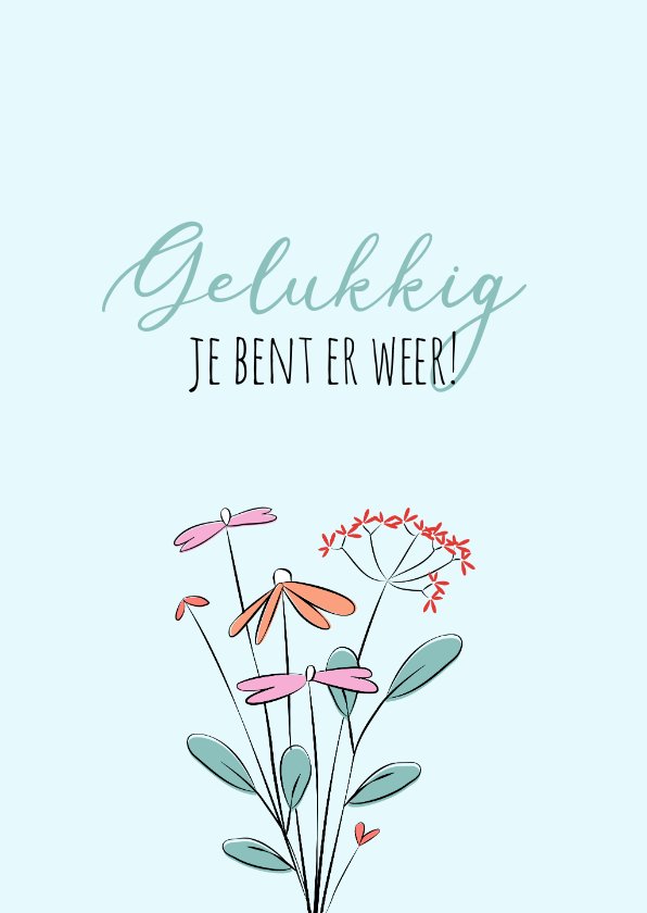 Beterschapskaart Met Stijlvolle Bloemen In Kaartje Go