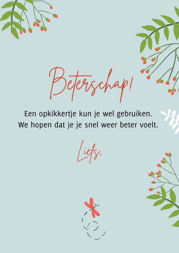 Beterschapskaart Opkikkertje Bloemen En Kaartje2go