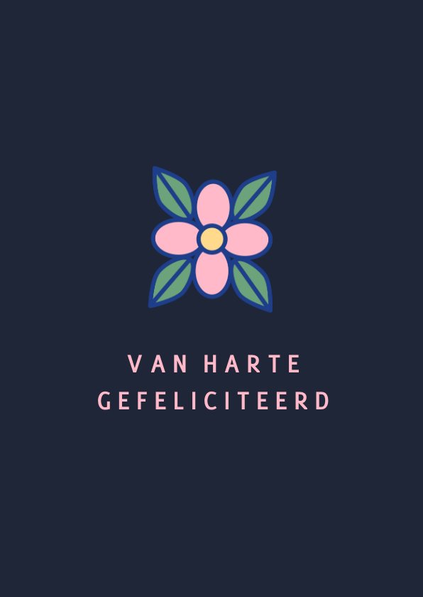 Blauwe Verjaardagskaart Met Bloemen Kaartje2go