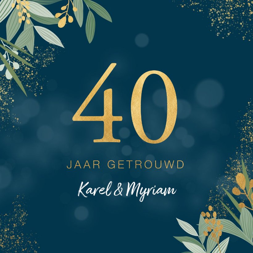 Botanische Uitnodiging Jubileum Kaartje Go