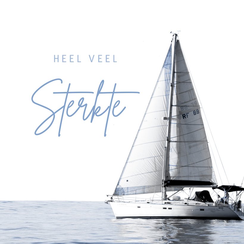 Condoleance Kaart Zeilboot Blauw Man Kaartje Go