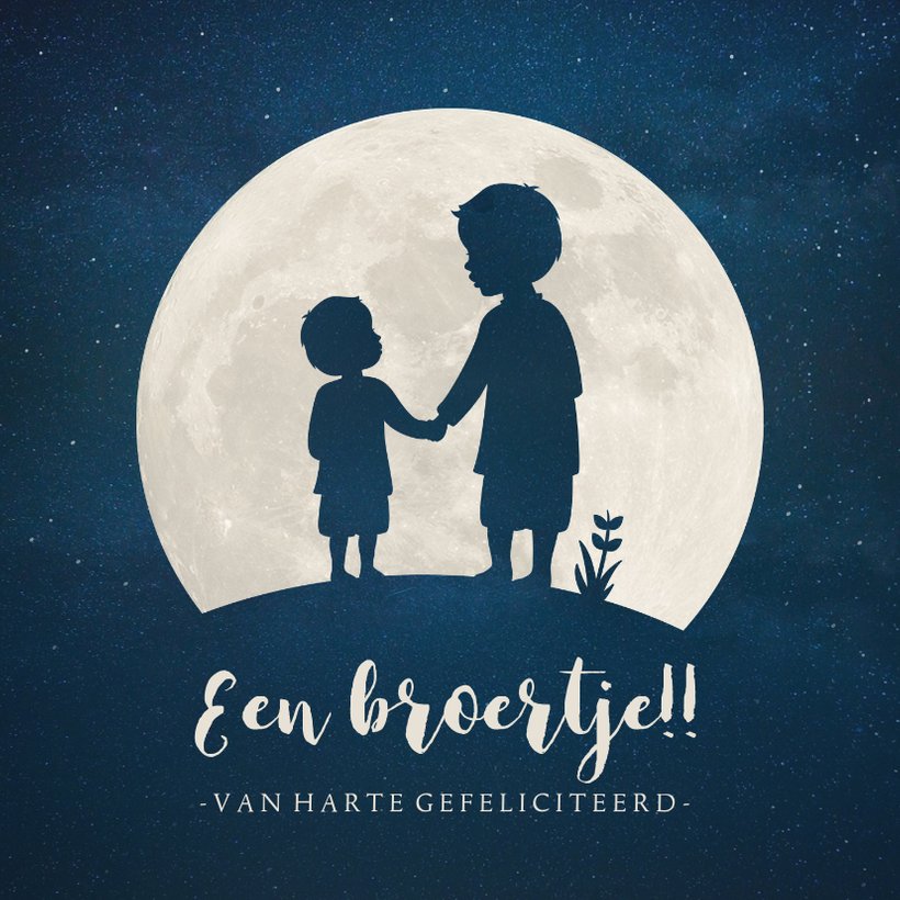 Felicitatiekaart Geboorte Broertje Silhouet Kaartje Go