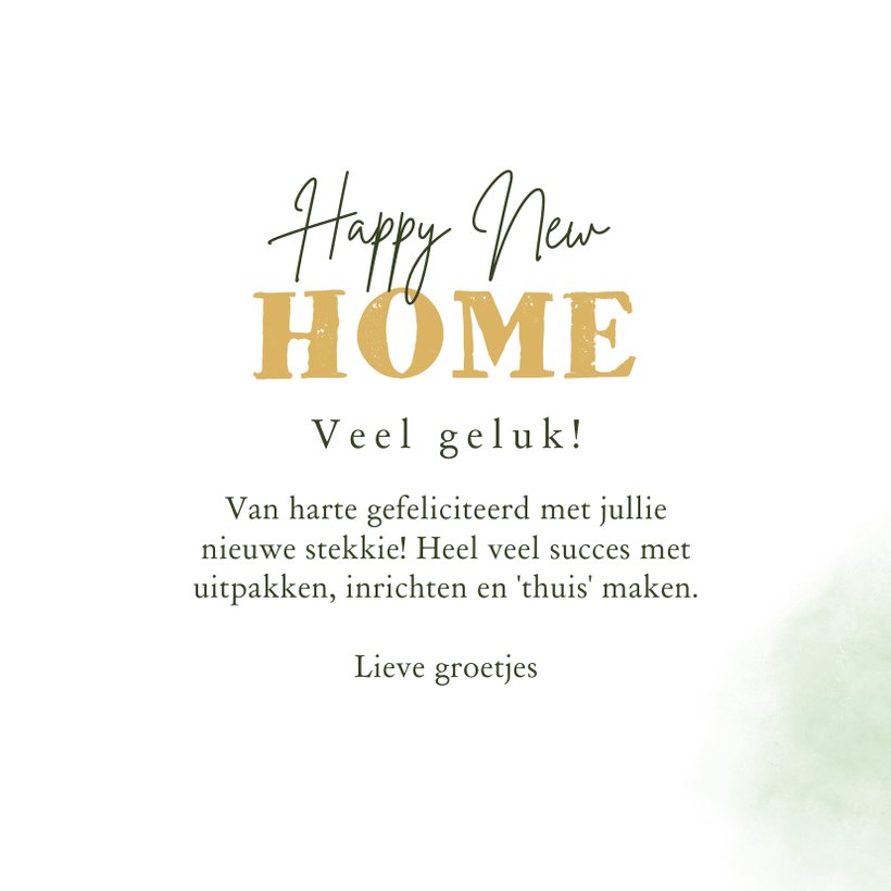 Felicitatiekaart Nieuwe Woning Nieuw Stekkie Kaartje Go