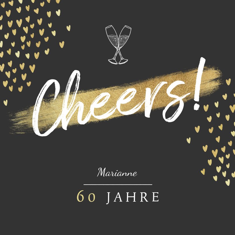 Gl Ckwunschkarte Zum Geburtstag Cheers Herzchen Kaartje Go