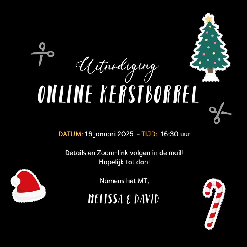 Grappige Uitnodiging Online Kerstborrel Kaartje Go