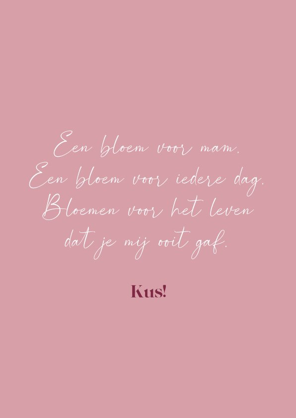 Hippe Moederdagkaart Roze Bloem Liefste Mama Kaartje Go