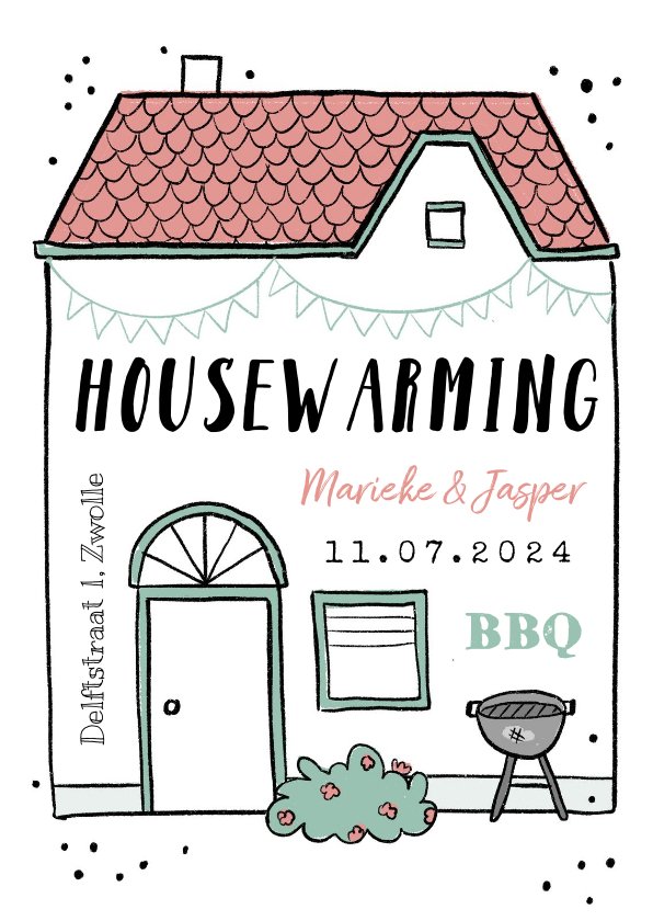 Housewarming Uitnodiging Huis Bbq Feestje Kaartje Go