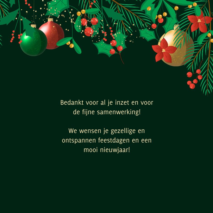 Kerstkaart Bedankt Stijlvol Feestelijk Uitsnede Kaartje2go