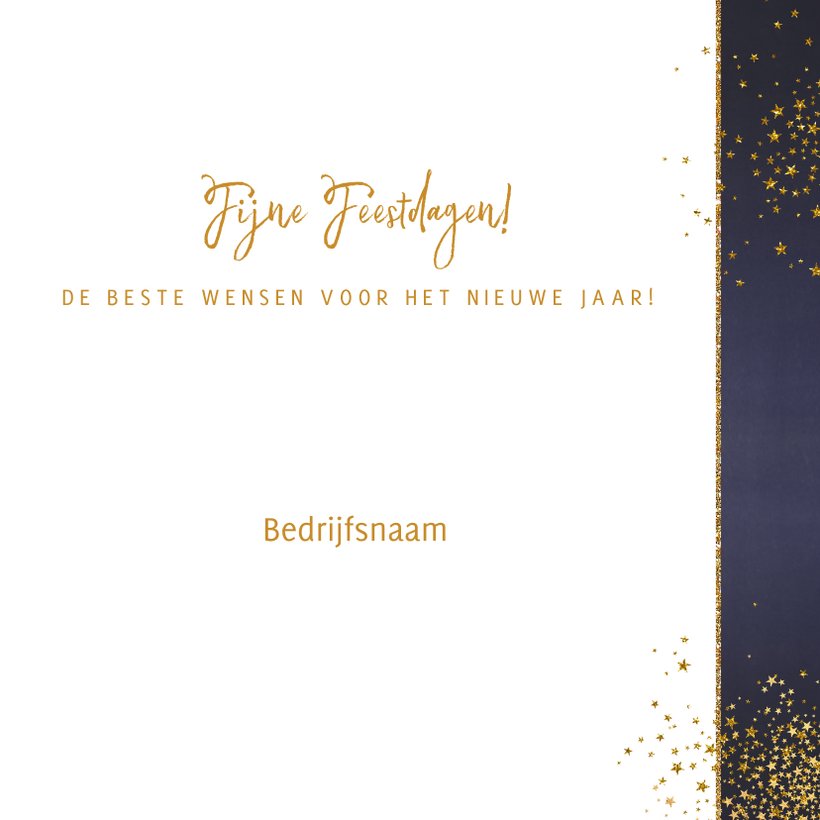 Kerstkaart Stijlvol Blauw Gouden Sterren En Kaartje2go