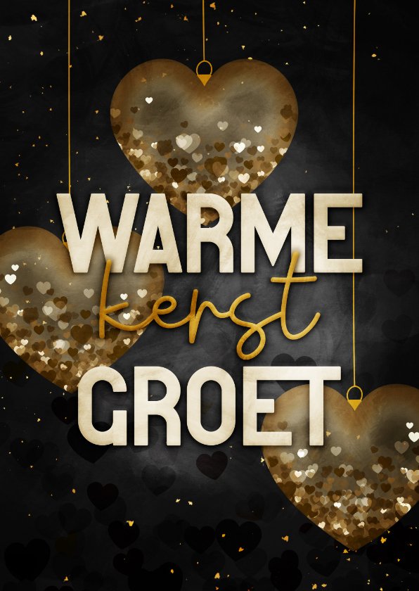 Kerstkaart Warme Kerstgroet Met Hartjes Kaartje Go