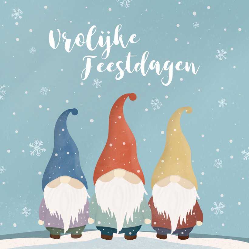 Kerstkaartje Met Kabouters In De Sneeuw Kaartje2go