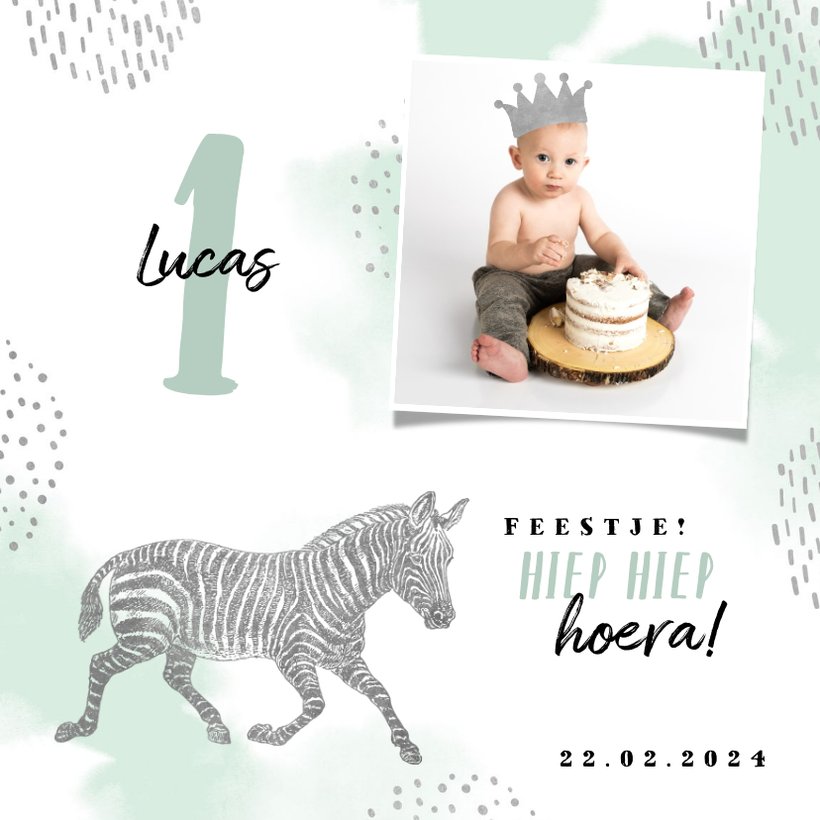 Kinderfeestje Uitnodiging Met Foto Zebra En Kaartje Go