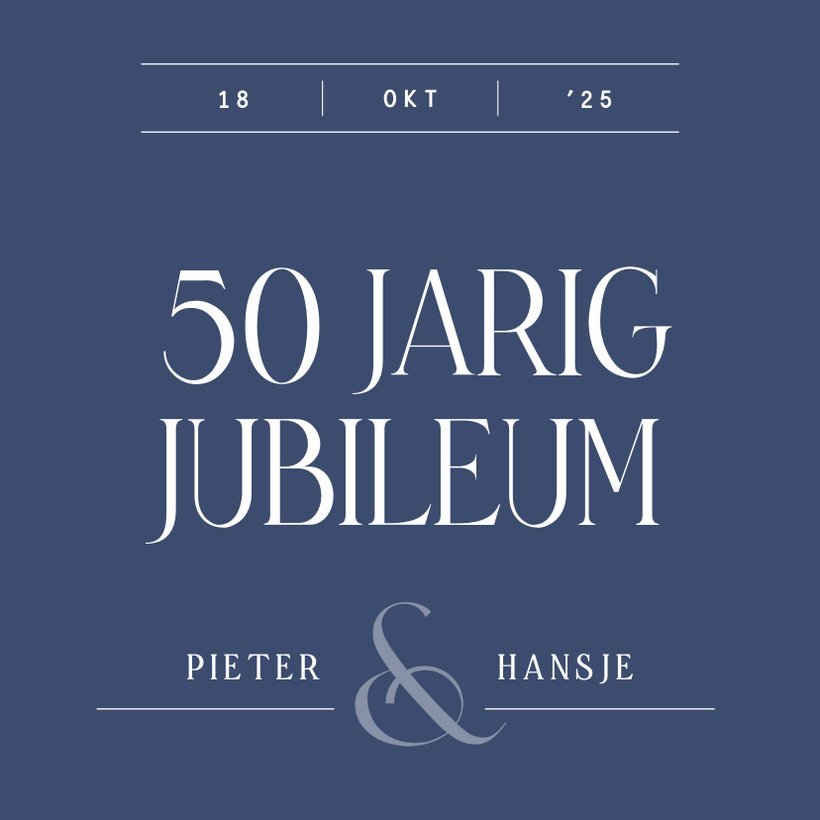 Klassieke Uitnodiging Jubileum Typografisch Kaartje Go