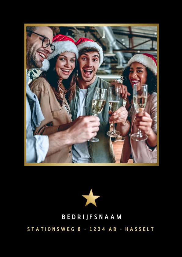 Moderne Zakelijke Kerstkaart Met Gouden Kaartje Go