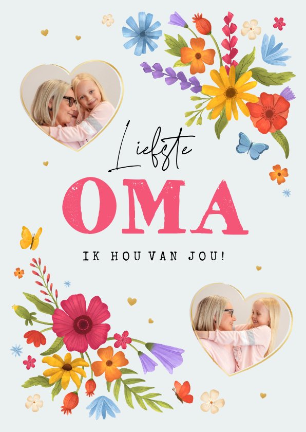 Moederdagkaart Liefste Oma Bloemen Foto S Kaartje Go