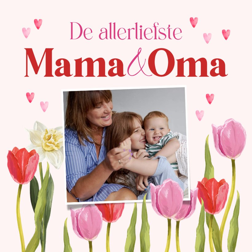 Stijlvolle Moederdagkaart Liefste Mama En Oma Kaartje2go