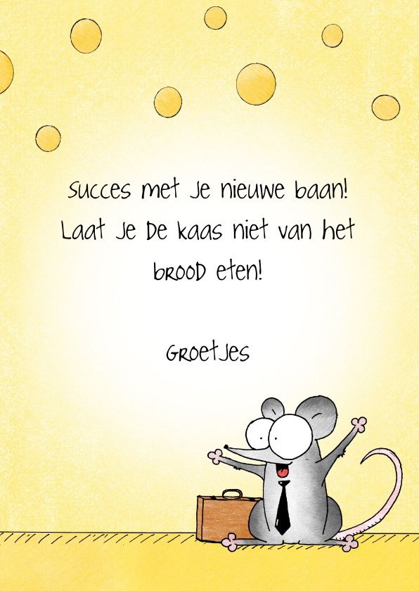 Succes Met Je Nieuwe Baan Kaart Met Muizen Bij Kaartje Go