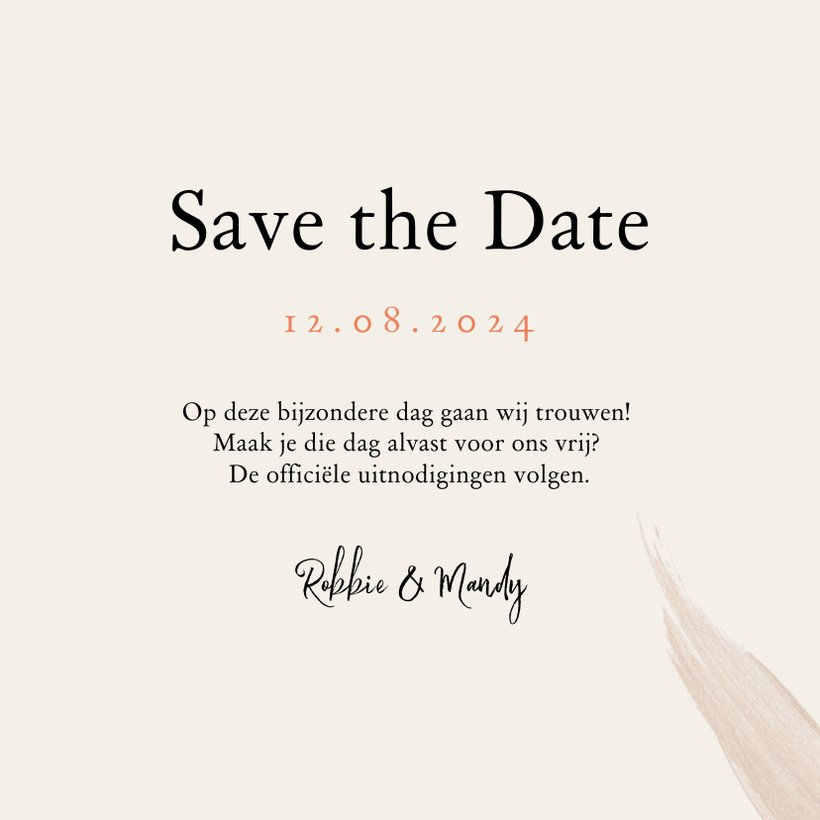 Trouwkaart Save The Date Verf Trend Kalender Kaartje2go