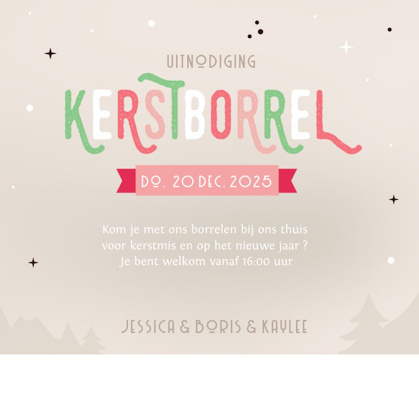 Uitnodiging Kerstborrel Kaart Met Proostende Kaartje2go