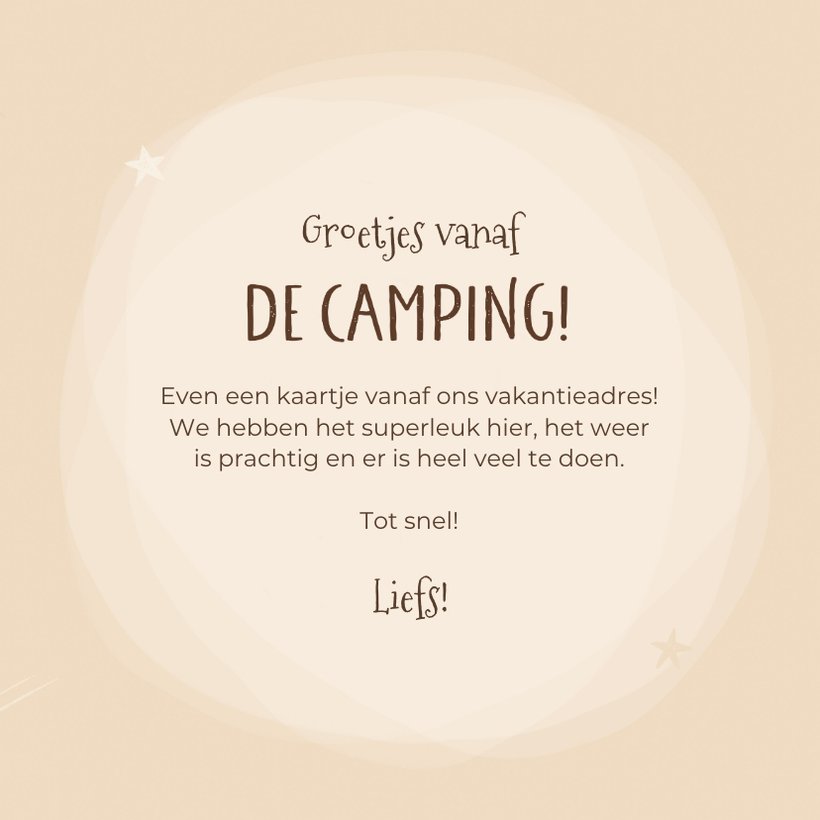 Vakantiekaart Groetjes Vanaf De Camping Kaartje2go