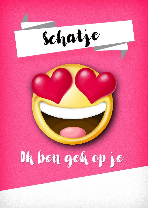 Valentijnskaart Met Smiley En Hartjes Als Ogen Kaartje2go