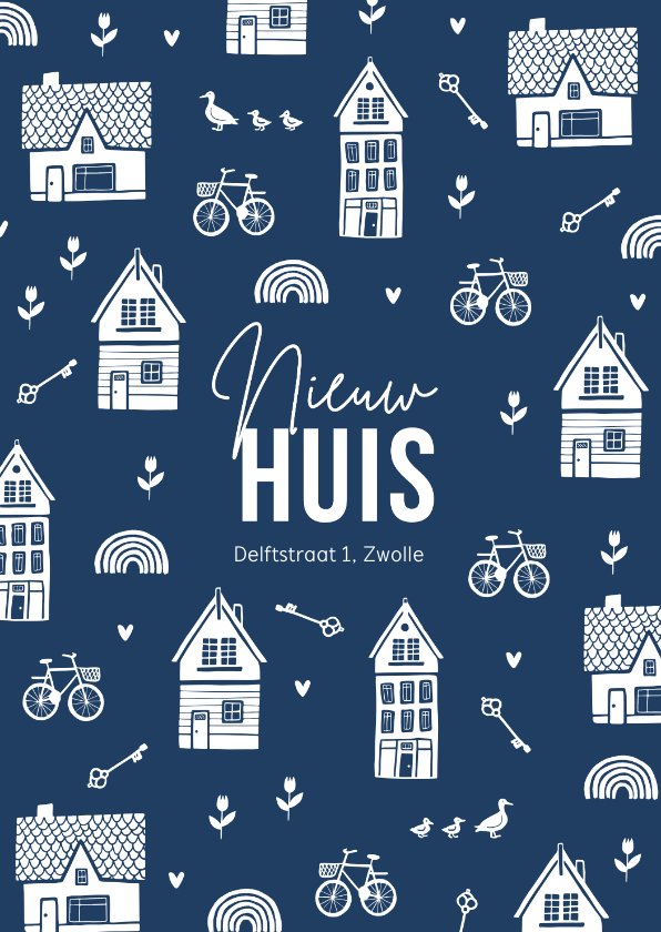 Verhuiskaart Nieuw Huis Sleutel Huis Kaartje Go