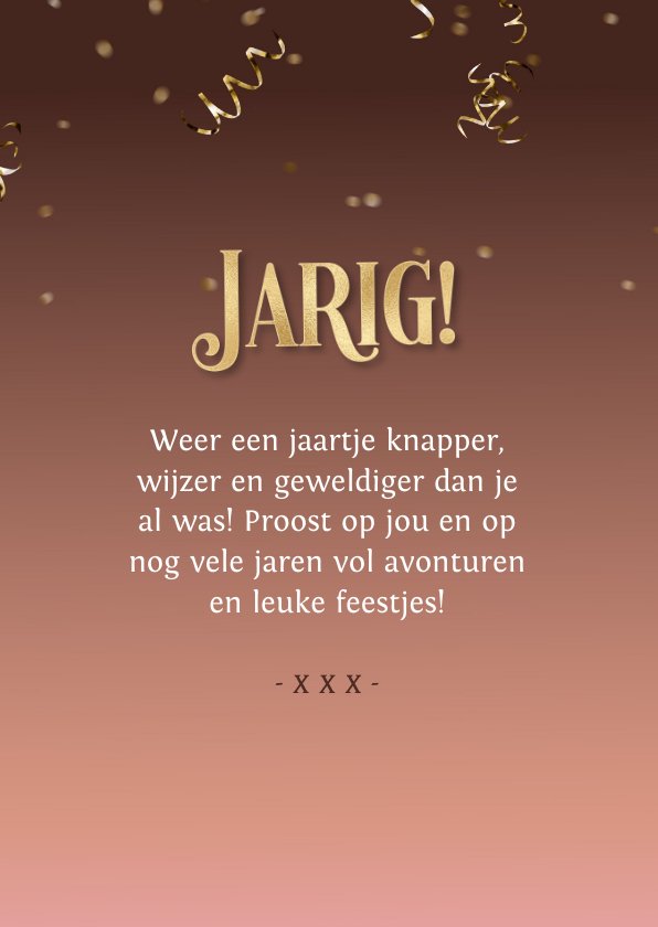 Verjaardag Humor Feestmuts Gouden Confetti En Kaartje Go