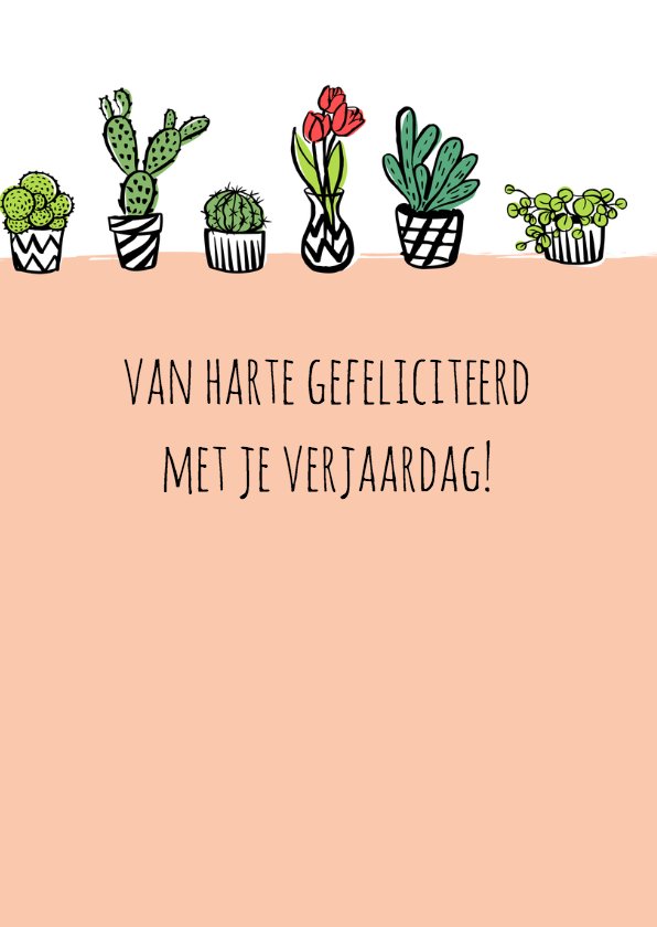 Verjaardagskaart Bloemen En Plantjes Kaartje Go