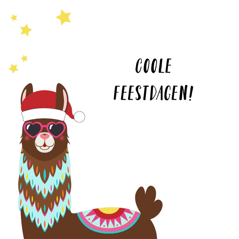 Vrolijke Kerstkaart Met Alpaca Kerstkaarten Kaartje2go